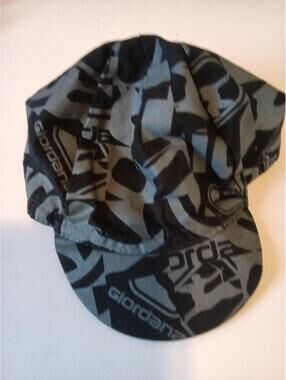 Giordana Cycling Cap Black Gray Logo Print Lightweight